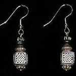 Bead Dangles - Black and White Check Square
