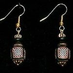 Bead Dangles - Black White Red Check Tube