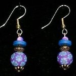 Bead Dangles - Purple Blue Flower