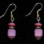 Bead Dangles - Purple Violet Check