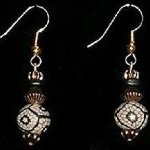 Bead Dangles - - Tan Black Star