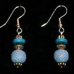 Bead Dangles - - Turquoise Purple Chevron