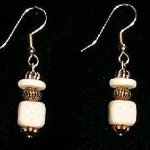 Bead Dangles - - White on White Swirl
