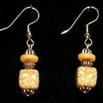 Bead Dangles - - Yellow Swirl Square