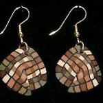 Dangle Foldover Earrings - Brown Check