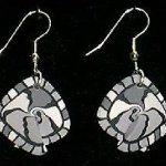 Dangle Foldover Earrings - Grey Swirl
