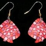 Dangle Foldover Earrings - Pink Check