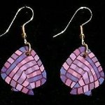 Dangle Foldover Earrings - Purple Check