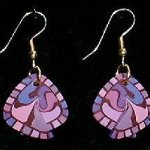 Dangle Foldover Earrings - Purple Swirl