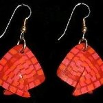 Dangle Foldover Earrings - Red Check