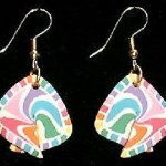 Dangle Foldover Earrings - Summer Bright Swirl