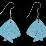 Dangle Foldover Earrings - Wedgewood Aqua Flower