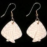 Dangle Foldover Earrings - White on White Check