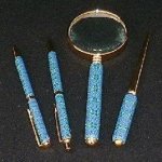 Turquoise Swirl Desk Set