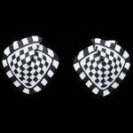 Foldover Earring - Black and White Check
