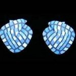 Foldover Earring - Denim Check