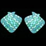 Foldover Earring - Green Check