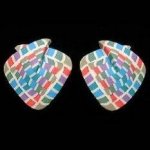 Foldover Earring - Khaki Check