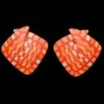 Foldover Earring - Orange Check