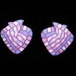Foldover Earring - Purple Check