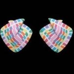 Foldover Earring - Bright Summer Check
