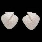 Foldover Earring - White on White Check