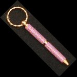 Purple and Red Flower Keychain Pen