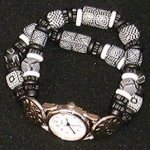 Silver Black and White Watch