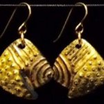 Dangle Foldover Earring -  Rugged Terrain - Gold