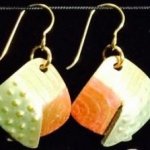 Dangle Foldover Earring-Rugged Terrain-Spring  Green Gold and Copper